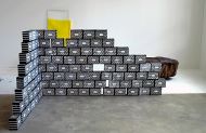 Untitled, 2014, cardboard bricks, 136x248x105cm